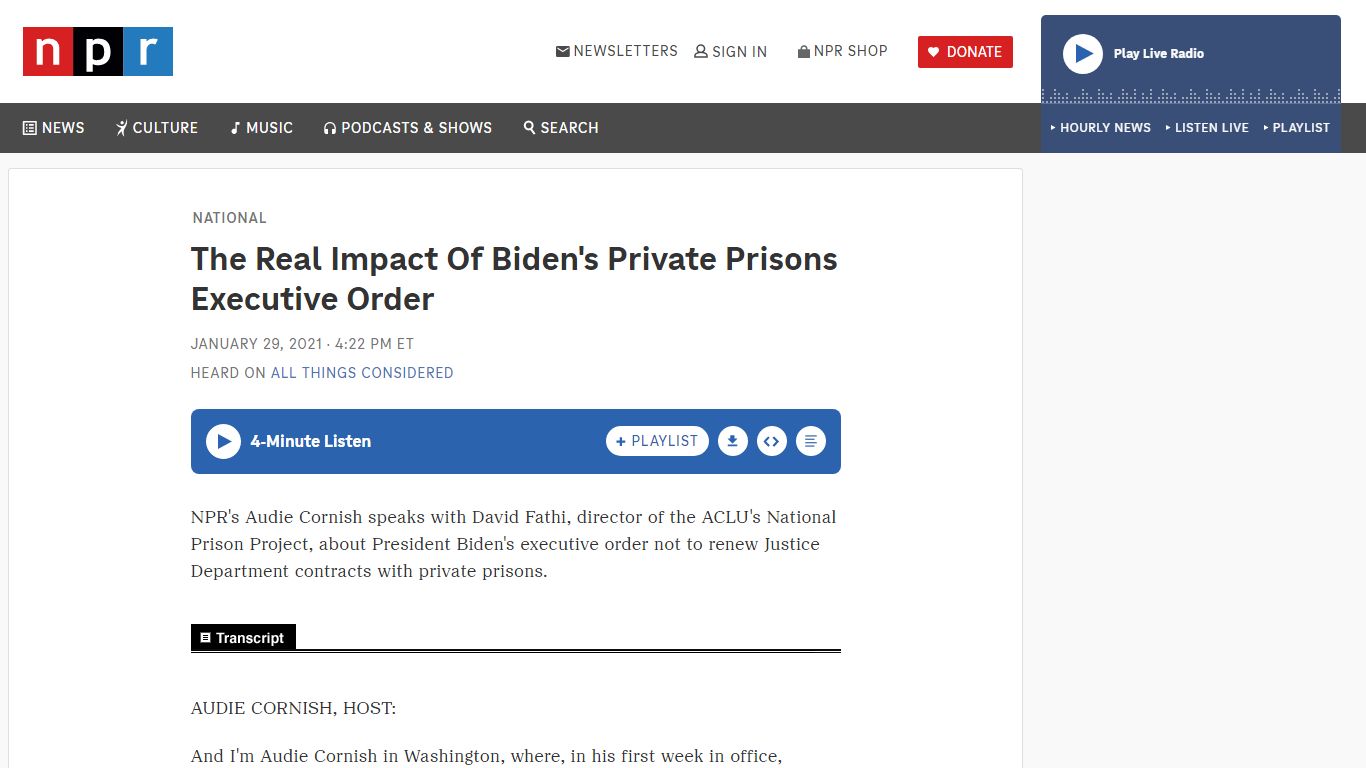 The Real Impact Of Biden's Private Prisons Executive Order