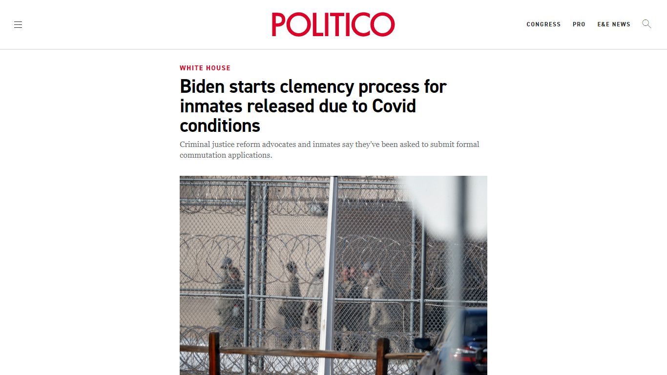 Biden starts clemency process for inmates released due to Covid ...