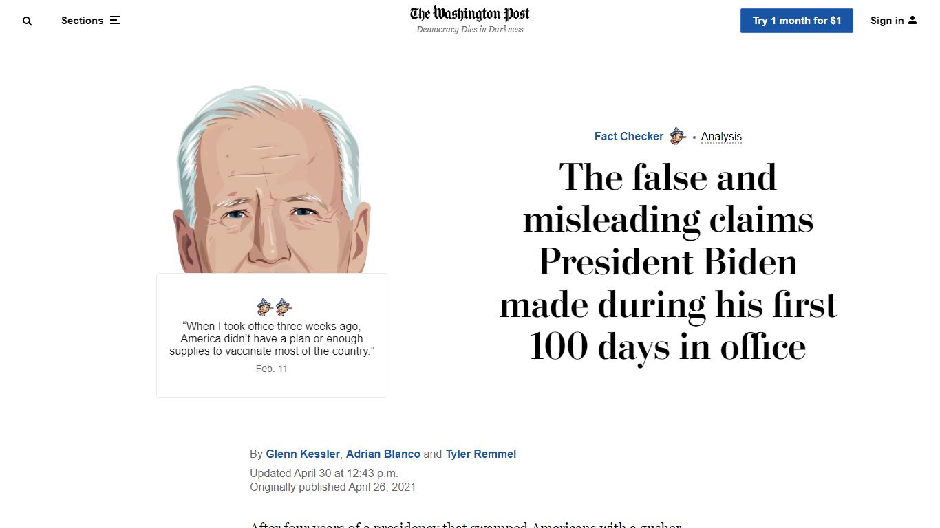 The Fact Checker’s tally of false and misleading claims President Biden ...